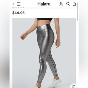 HALARA Metallic Silver High-Waist Leggings
